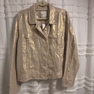 Tommy Bahama Shimmering Beige Jean Jacket